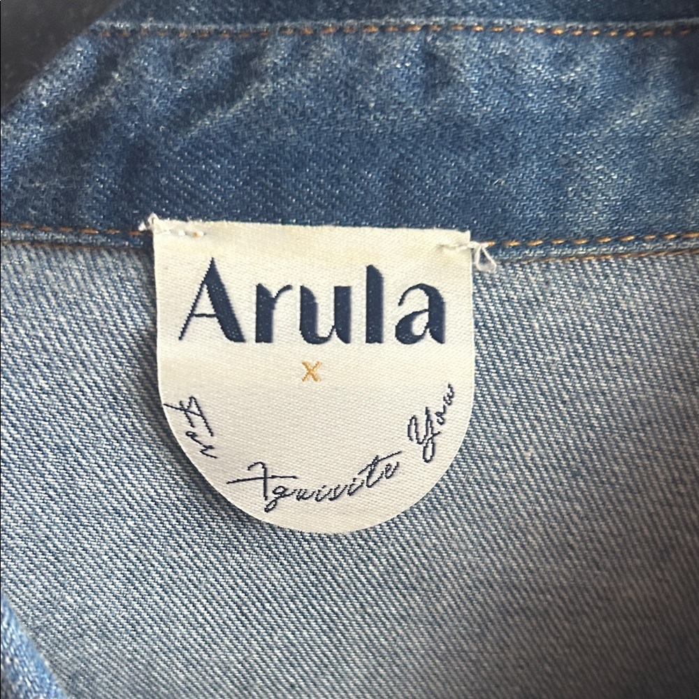 ARULA Blue Patchwork Denim Shirt - image 2